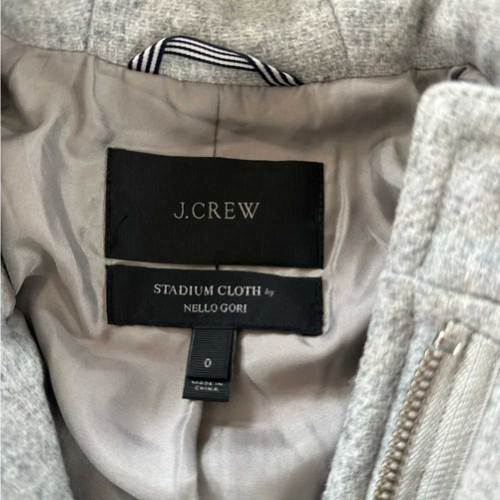 J.Crew Stadium Cloth Chateau Wool Gray Parka Coat Womens 0  Gray